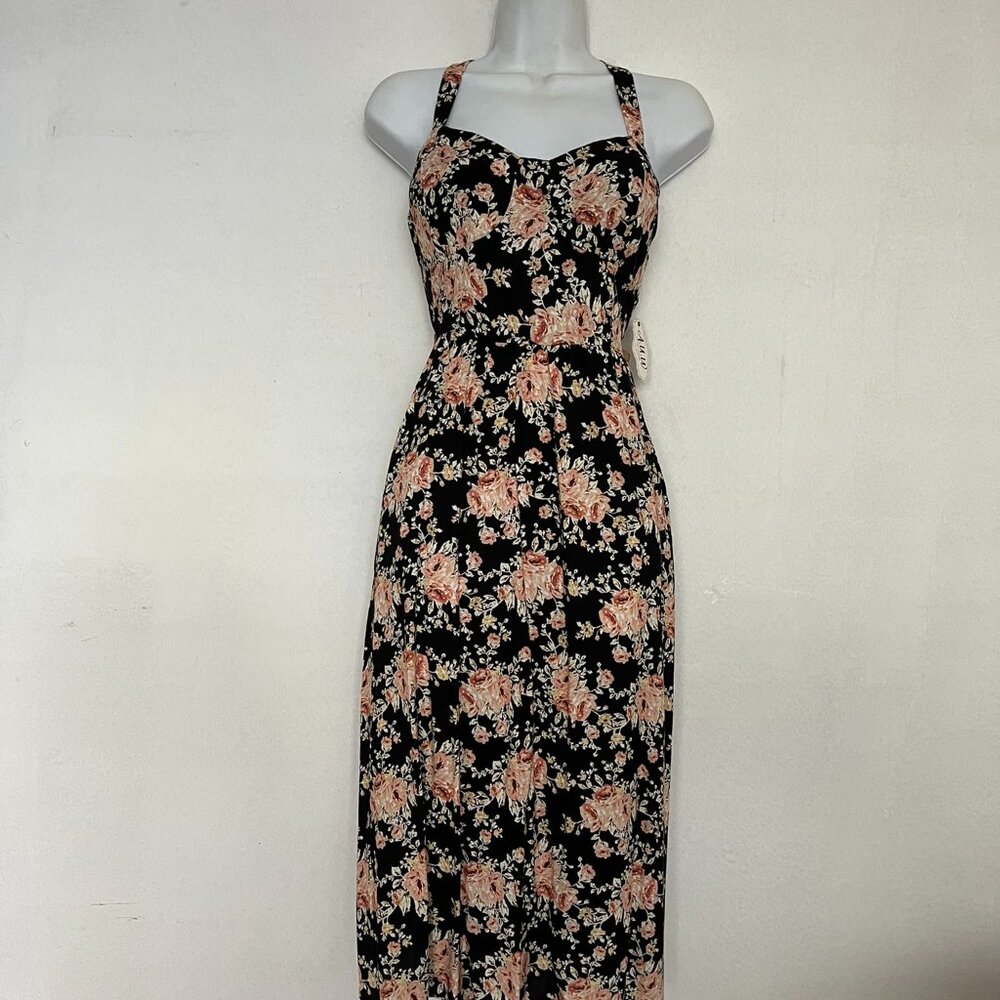 Floral Midi Length Flowing Dress